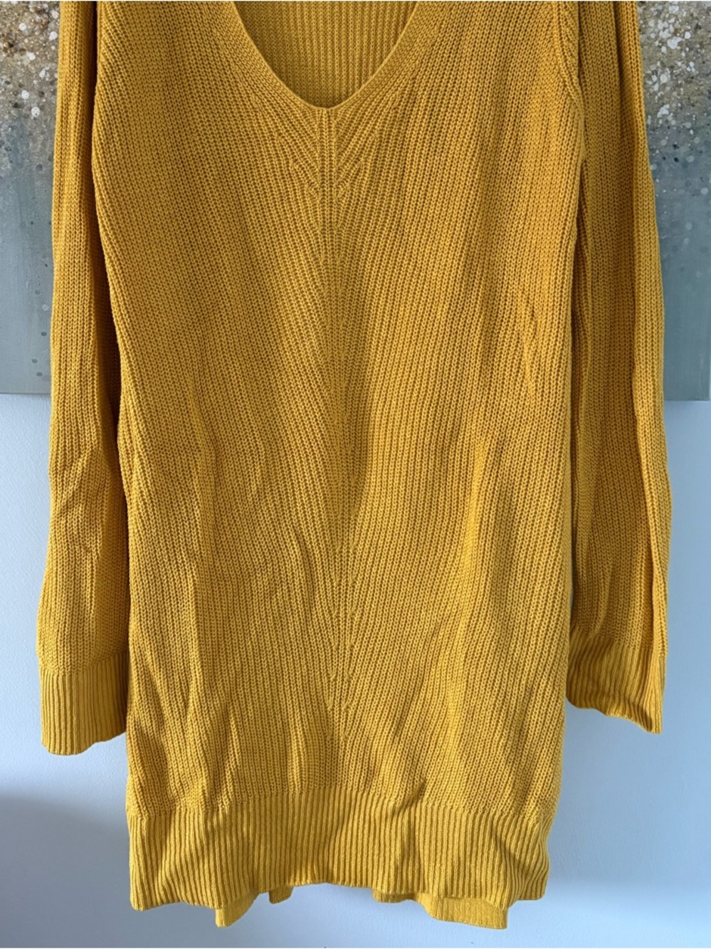 Old Navy Yellow Ribbed V-Neck Sweater (NWT) - Picture 5 of 16